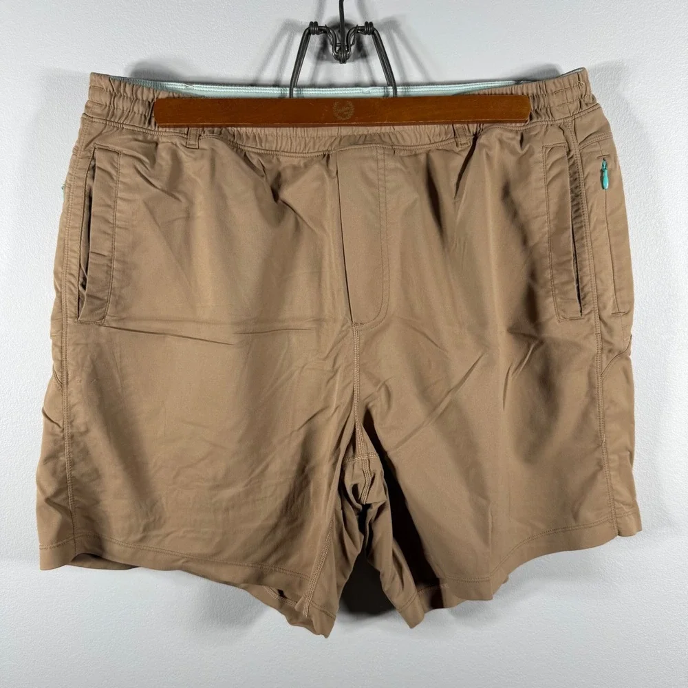 Birddogs Lined Athletic Gym Shorts Khaki Brown XXL